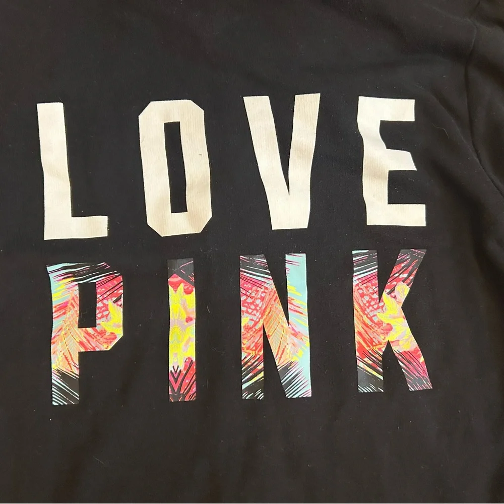 Victoria’s Secret Tropical Love Pink 2 piece set sweatsuit hoodie sweatpants - Picture 3 of 10